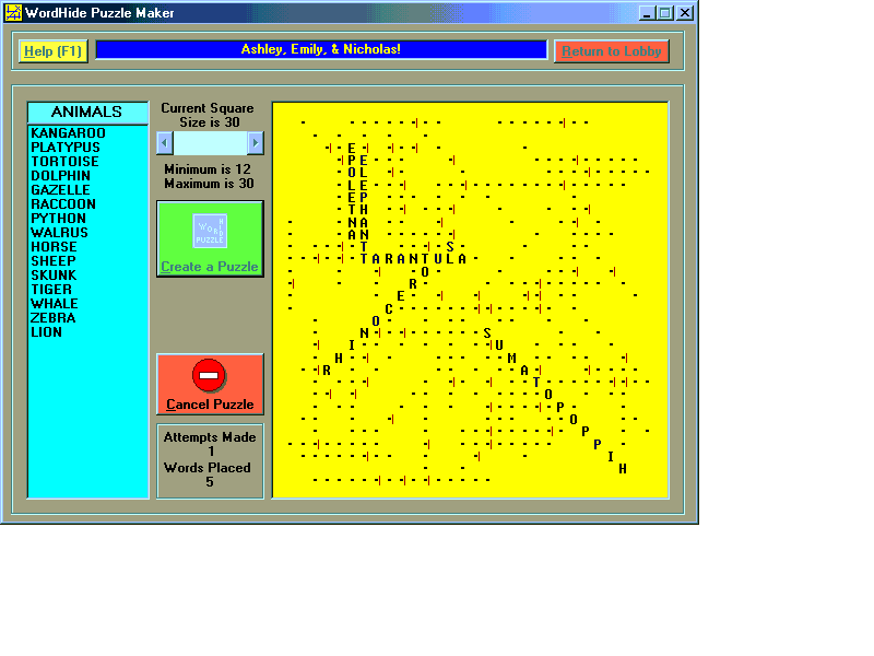 WordHide - WordHIde - Word Square Puzzle Maker